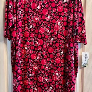 LuLaRoe Pink and Black Patterned Top -Limited Disney Edition